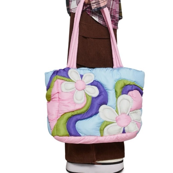 Adorable Quilted Soft Flower Puffer Tote Bag dELiA’s  Dolls Kill Limited Edition